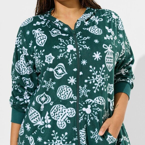 ❤️NWT VINTAGE TORRID PAJAMA DISNEY CHRISTMAS HOLIDAY MICKEY MOUSE ONESIE PLUS - Picture 4 of 12